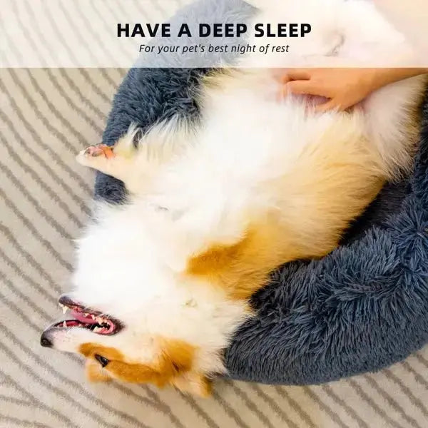 Pet Beds for Cats Dog Bed Washable Anti Anxiety Fluffy Dog Bed - Beds & Blankets