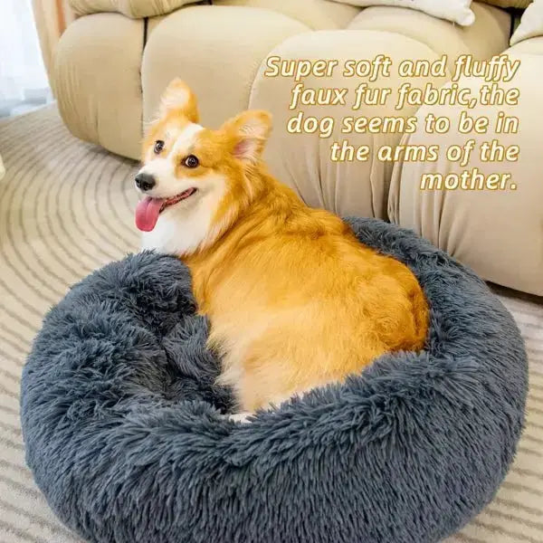 Pet Beds for Cats Dog Bed Washable Anti Anxiety Fluffy Dog Bed - Beds & Blankets