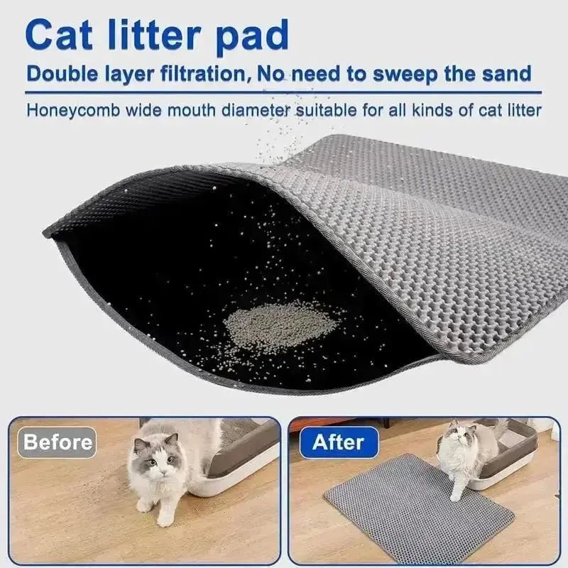 Pet Cat Litter Mat Waterproof Double Layer Cat Litter Trapping Pet Litter Box Mat Clean Pad Products For Cats