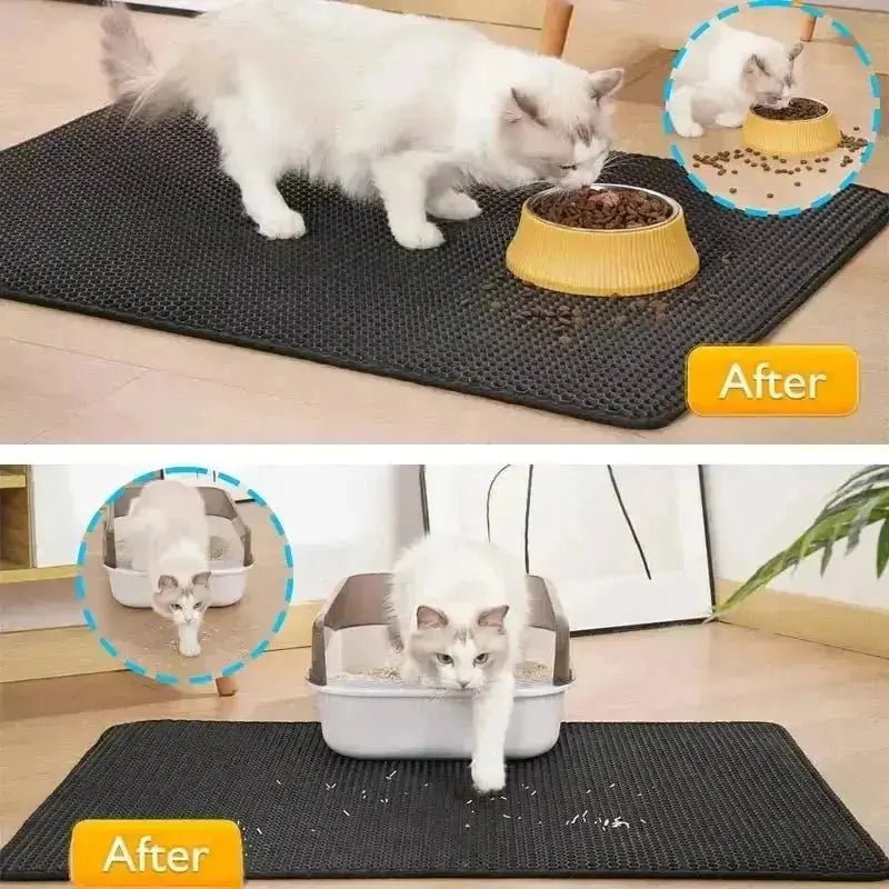 Pet Cat Litter Mat Waterproof Double Layer Cat Litter Trapping Pet Litter Box Mat Clean Pad Products For Cats