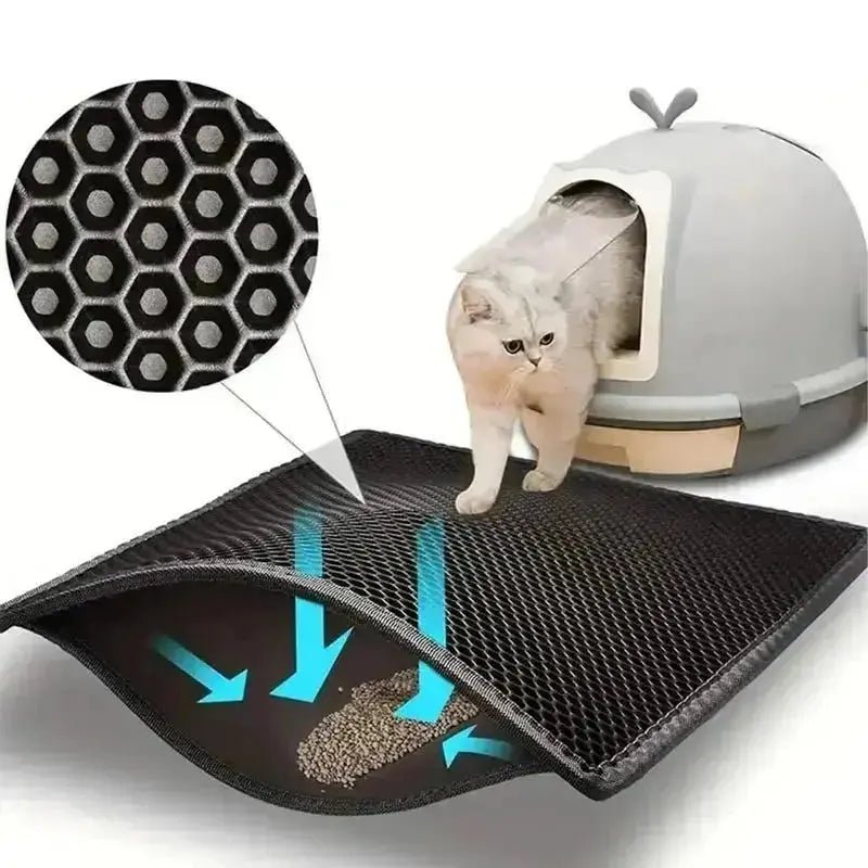 Pet Cat Litter Mat Waterproof Double Layer Cat Litter Trapping Pet Litter Box Mat Clean Pad Products For Cats