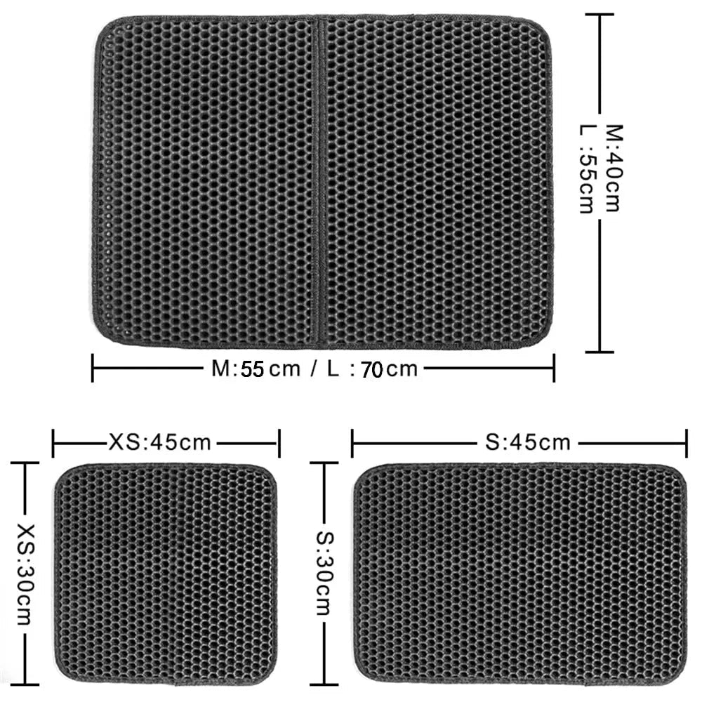 Pet Cat Litter Mat Waterproof EVA Double Layer Cat Litter Trapping Pet Litter Box Mat Clean Pad Products For Cats Accessories OBA