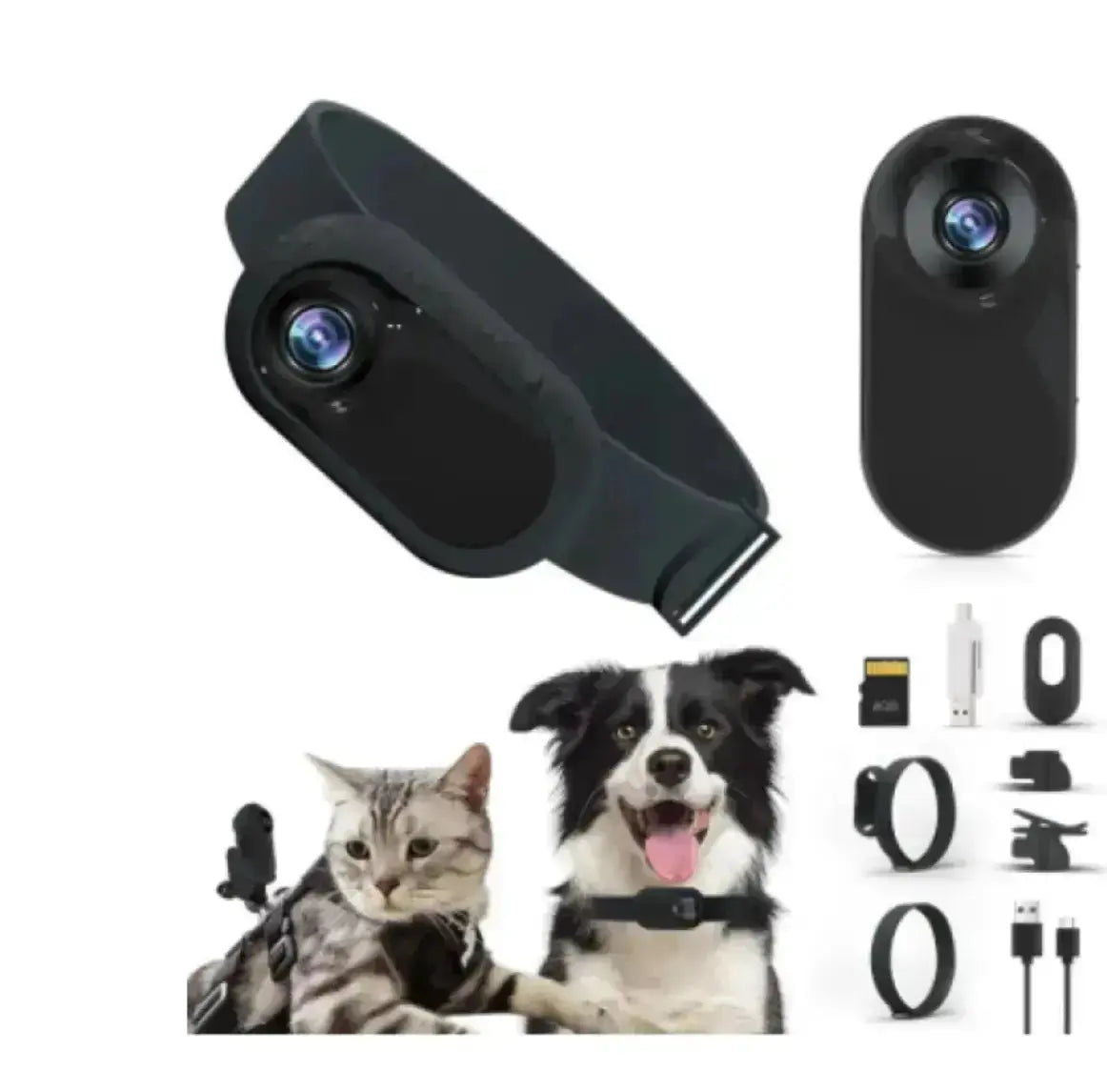 Pet Collar Camera - Black / black