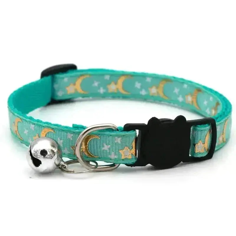 Pet Collar With Bell Cartoon Footprint Colorful Dog Puppy Kitten Collar Adjustable Safety Bell Ring Necklace Pet