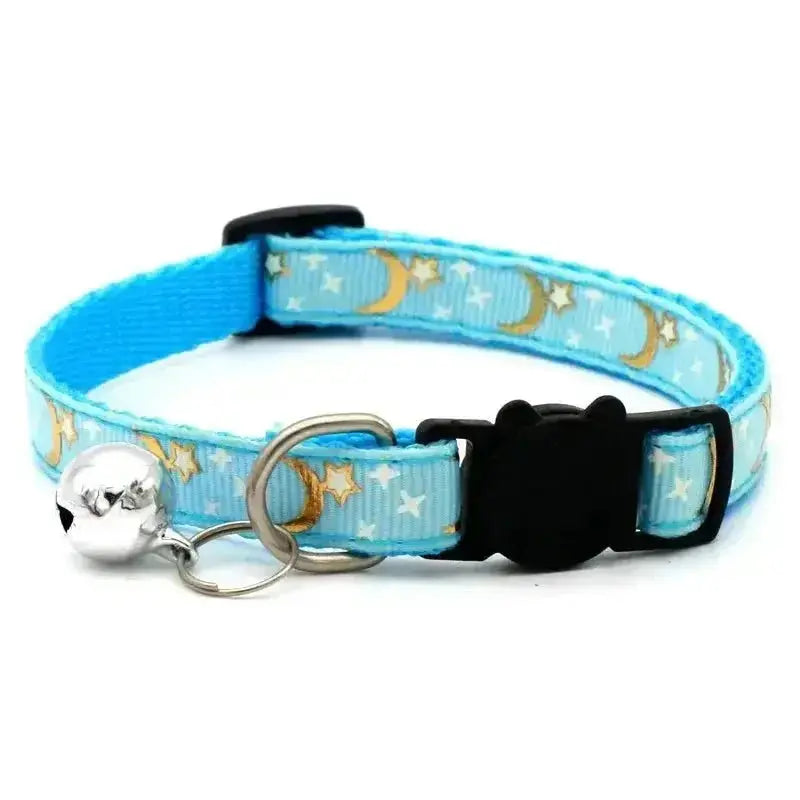 Pet Collar With Bell Cartoon Footprint Colorful Dog Puppy Kitten Collar Adjustable Safety Bell Ring Necklace Pet
