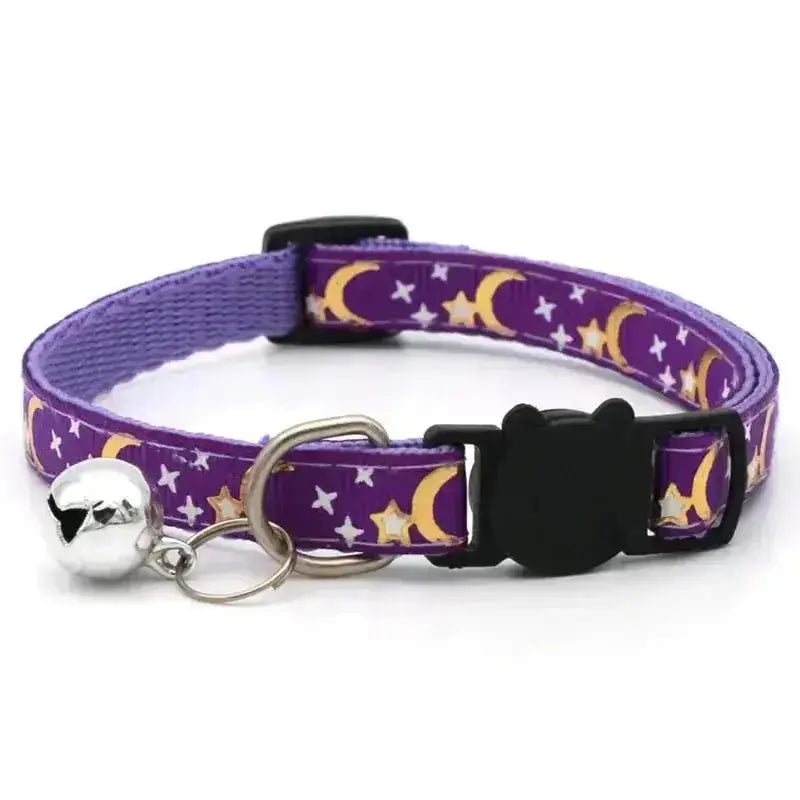 Pet Collar With Bell Cartoon Footprint Colorful Dog Puppy Kitten Collar Adjustable Safety Bell Ring Necklace Pet