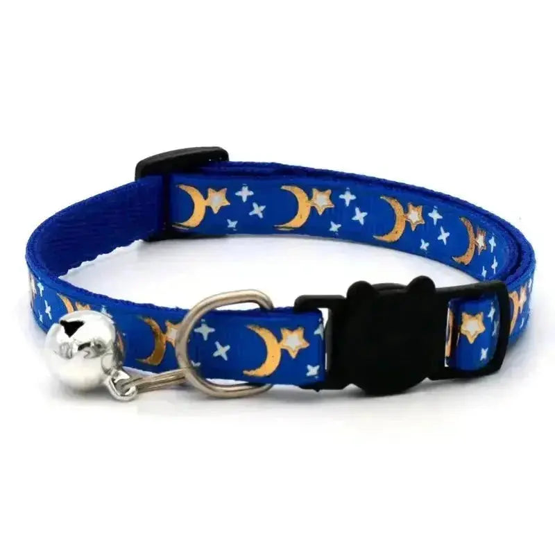 Pet Collar With Bell Cartoon Footprint Colorful Dog Puppy Kitten Collar Adjustable Safety Bell Ring Necklace Pet