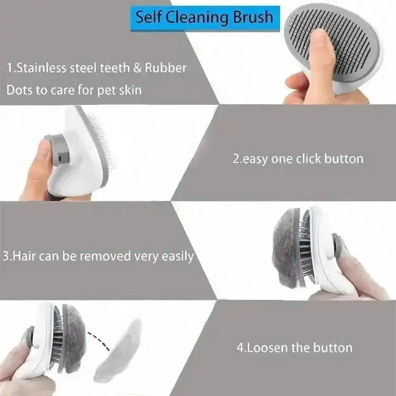 Pet Dog Brush Cat Comb Self Cleaning Pet Hair Remover Brush For Dogs Cats Grooming Tools Pets Dematting Comb Dogs