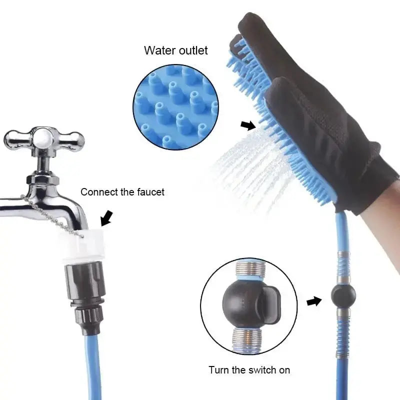 Pet Dog Shower Head Handheld Cat Bathing Shower Tool - Blue - Petcare