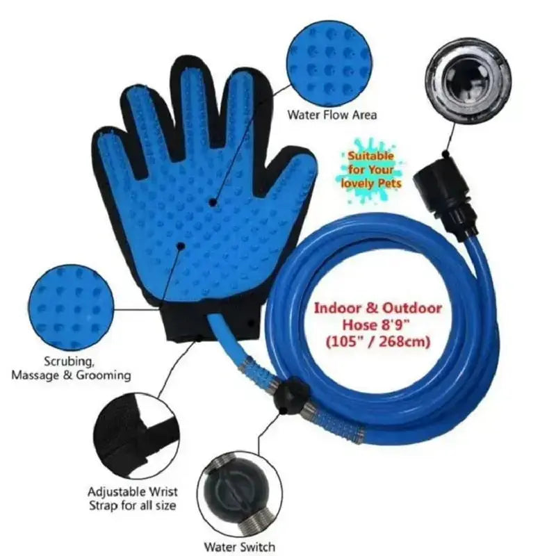 Pet Dog Shower Head Handheld Cat Bathing Shower Tool - Blue - Petcare