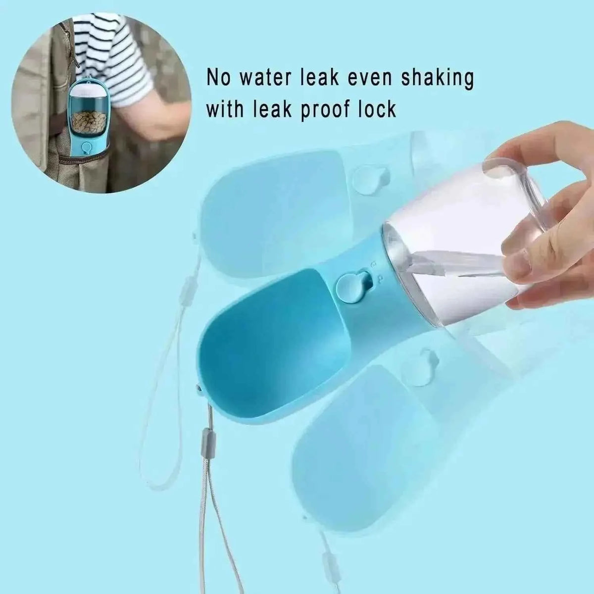 Portable Dog Water Bottle and Snack Container Leakproof Travel