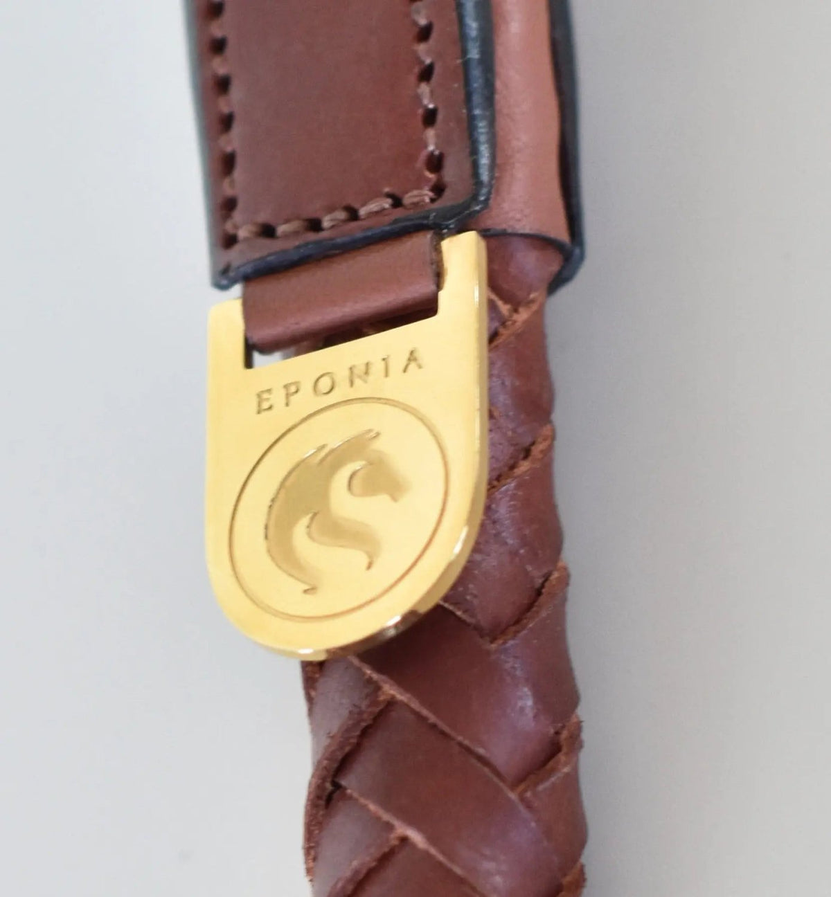 Premium dog collar in rounded natural tanned leather Eponia