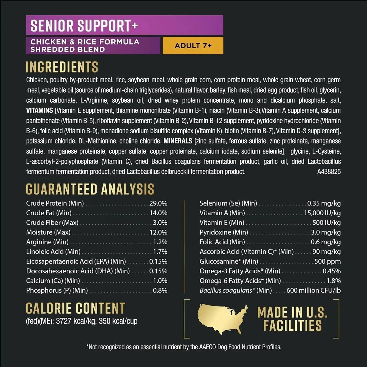 Purina Pro Plan Advantedge Senior Support 7+ Dry Dog Food, 3.5 Lb Bag