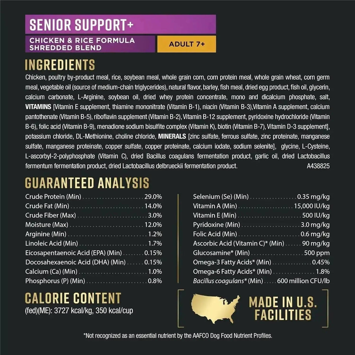 Purina Pro Plan Advantedge Senior Support 7+ Dry Dog Food, 3.5 Lb Bag