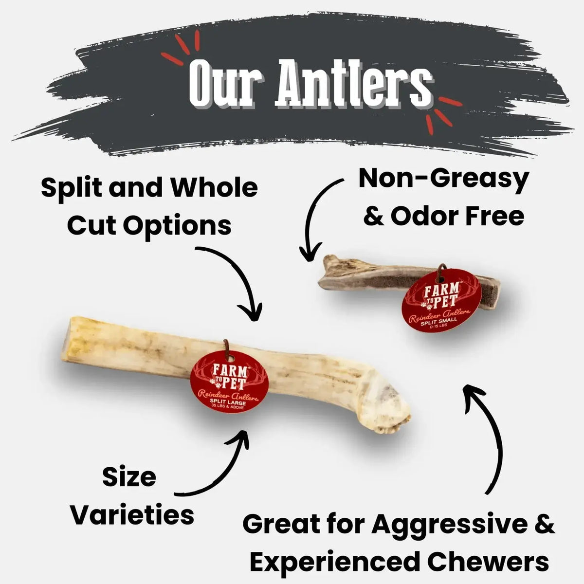 Reindeer Antler Dog Chews | Organic Chews for Dogs - Antler Dog Chew