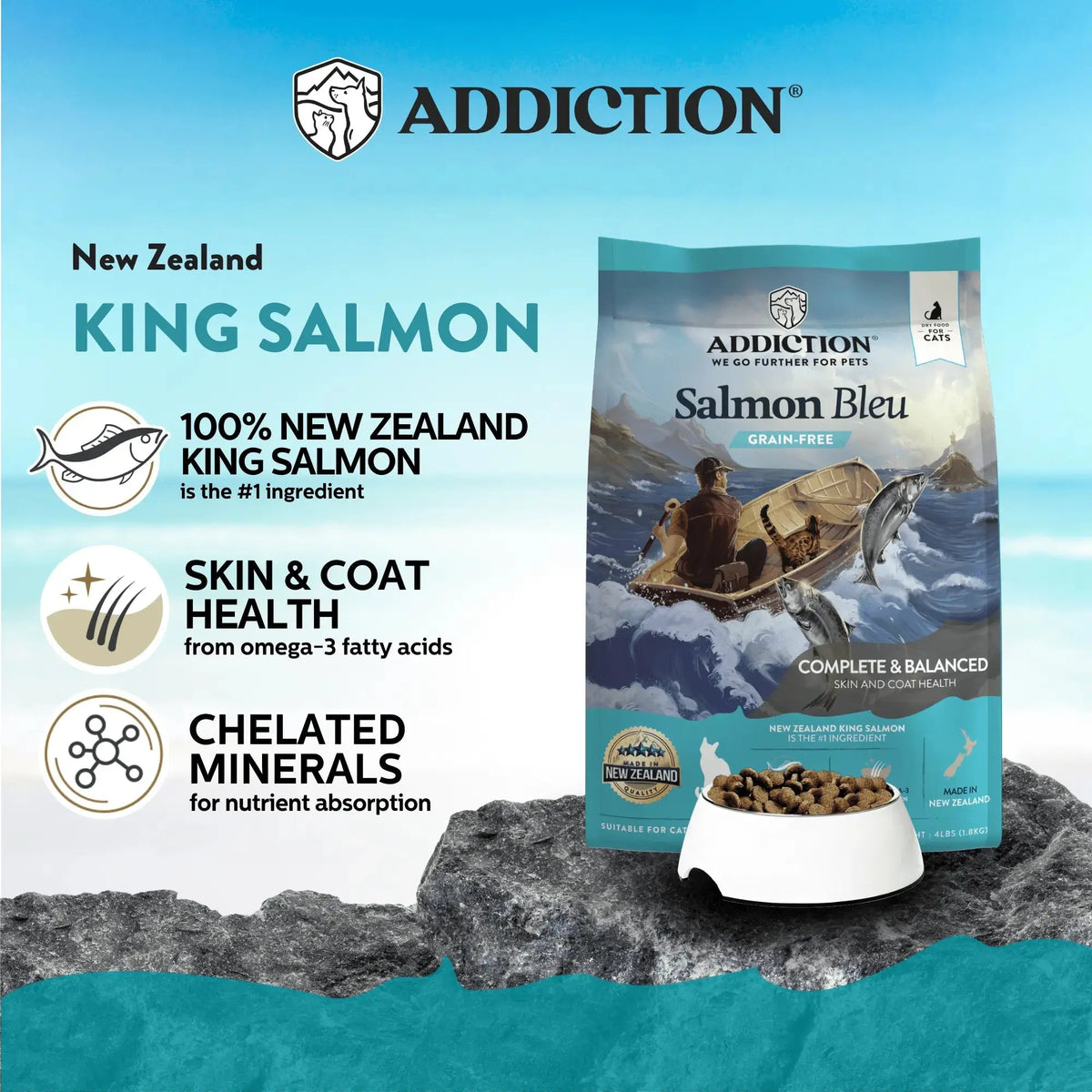 Salmon Bleu Dry Cat Food Addiction Pet Foods USA