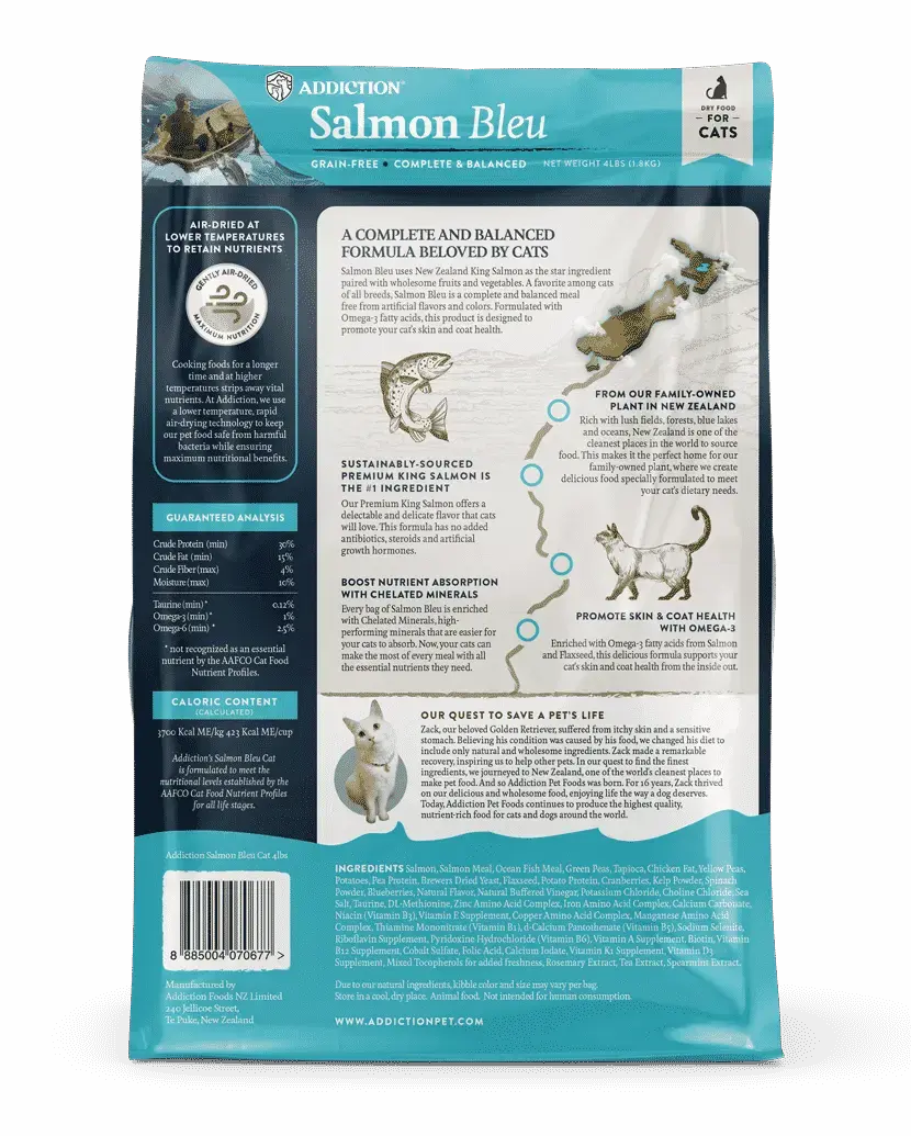 Salmon Bleu Dry Cat Food Addiction Pet Foods USA