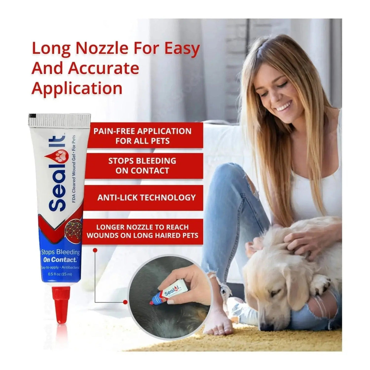 Seal It Wound & Blood Stop Gel for Dogs & Cats Jeffers