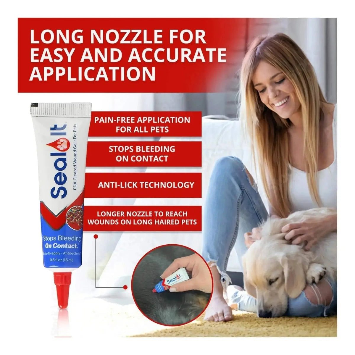 Seal It Wound & Blood Stop Gel for Dogs & Cats Jeffers