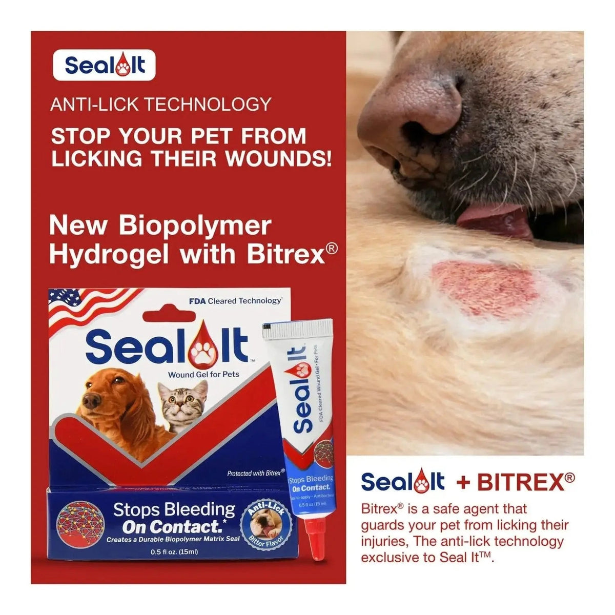 Seal It Wound & Blood Stop Gel for Dogs & Cats Jeffers