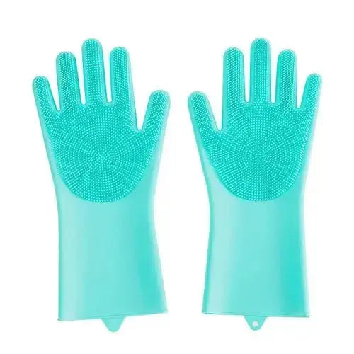Silicone Dog Grooming Hair Comb Puppy Brush Glove Bath Cleaning - Green - Pets