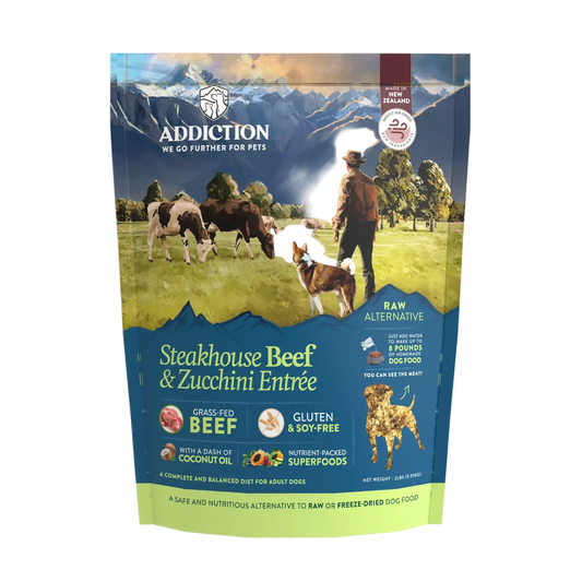 Steakhouse Beef & Zucchini Air-Dried Dog Food Addiction Pet Foods USA