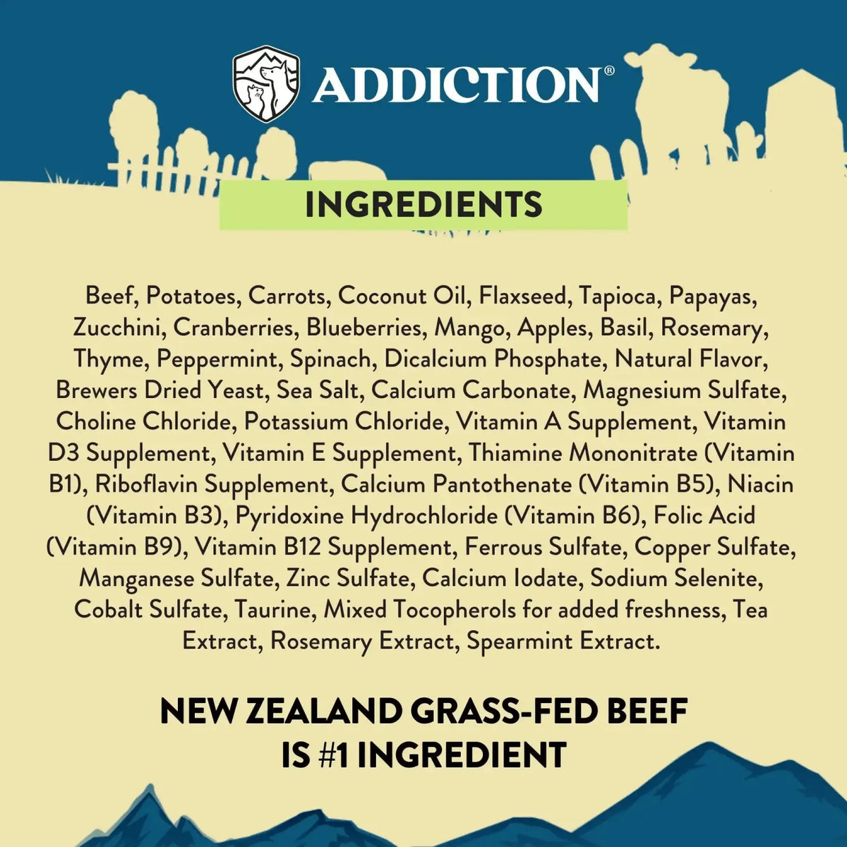 Steakhouse Beef & Zucchini Air-Dried Dog Food Addiction Pet Foods USA