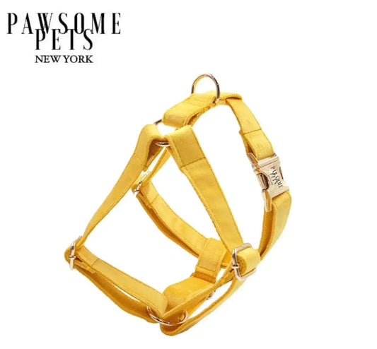 Step In Dog Harness - Dark Yellow - rope leash