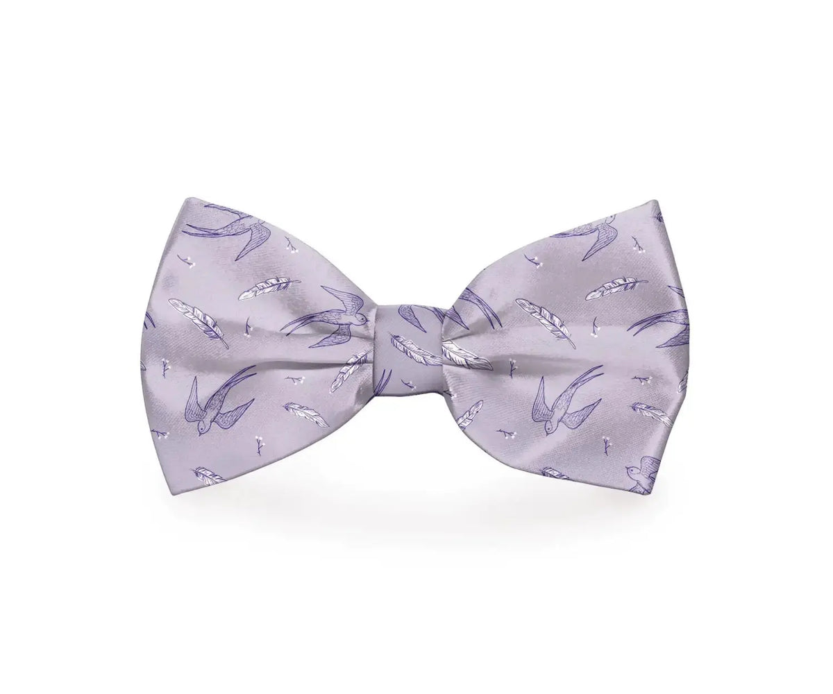 Swallow & Feather Dog Bow Tie Purple - Leashes Collars & Petwear