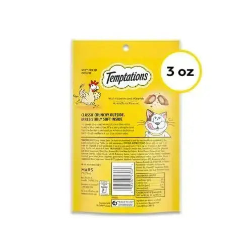 Temptations Jumbo Stuff Crunchy and Soft Cat Treats Tasty Chicken Flavor 14 oz. Tub - Cats