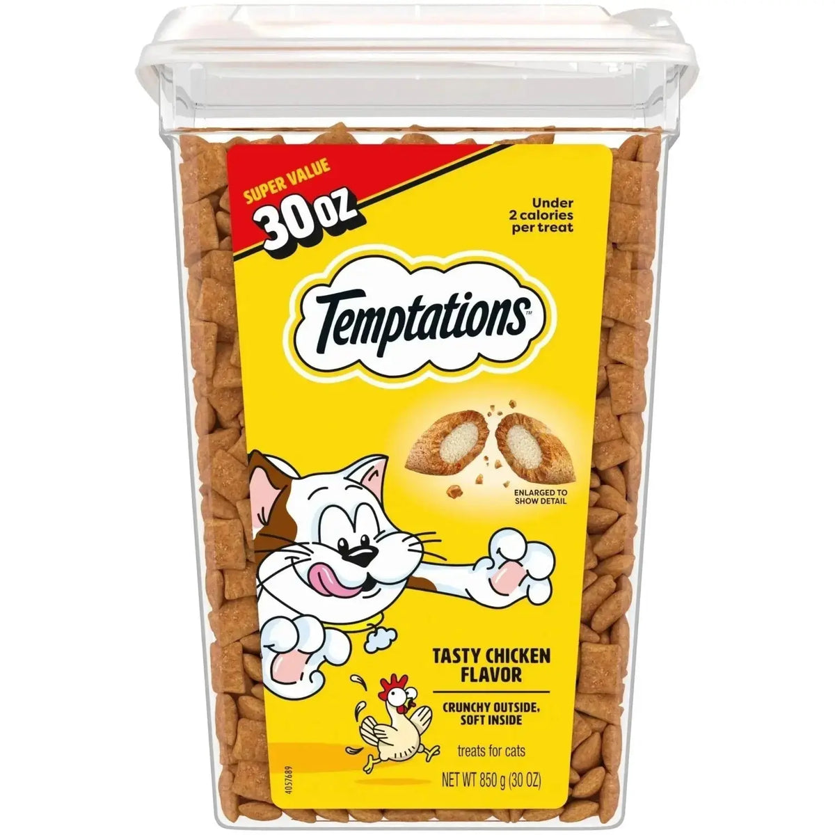 Temptations Jumbo Stuff Crunchy and Soft Cat Treats Tasty Chicken Flavor 14 oz. Tub - Chicken / 1.88 Pound (Pack of 1)