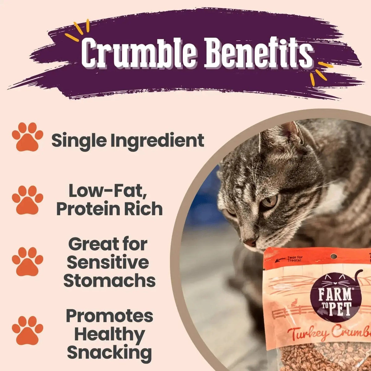 Turkey Cat Treats | Grain-Free Cat Treats - Crumble