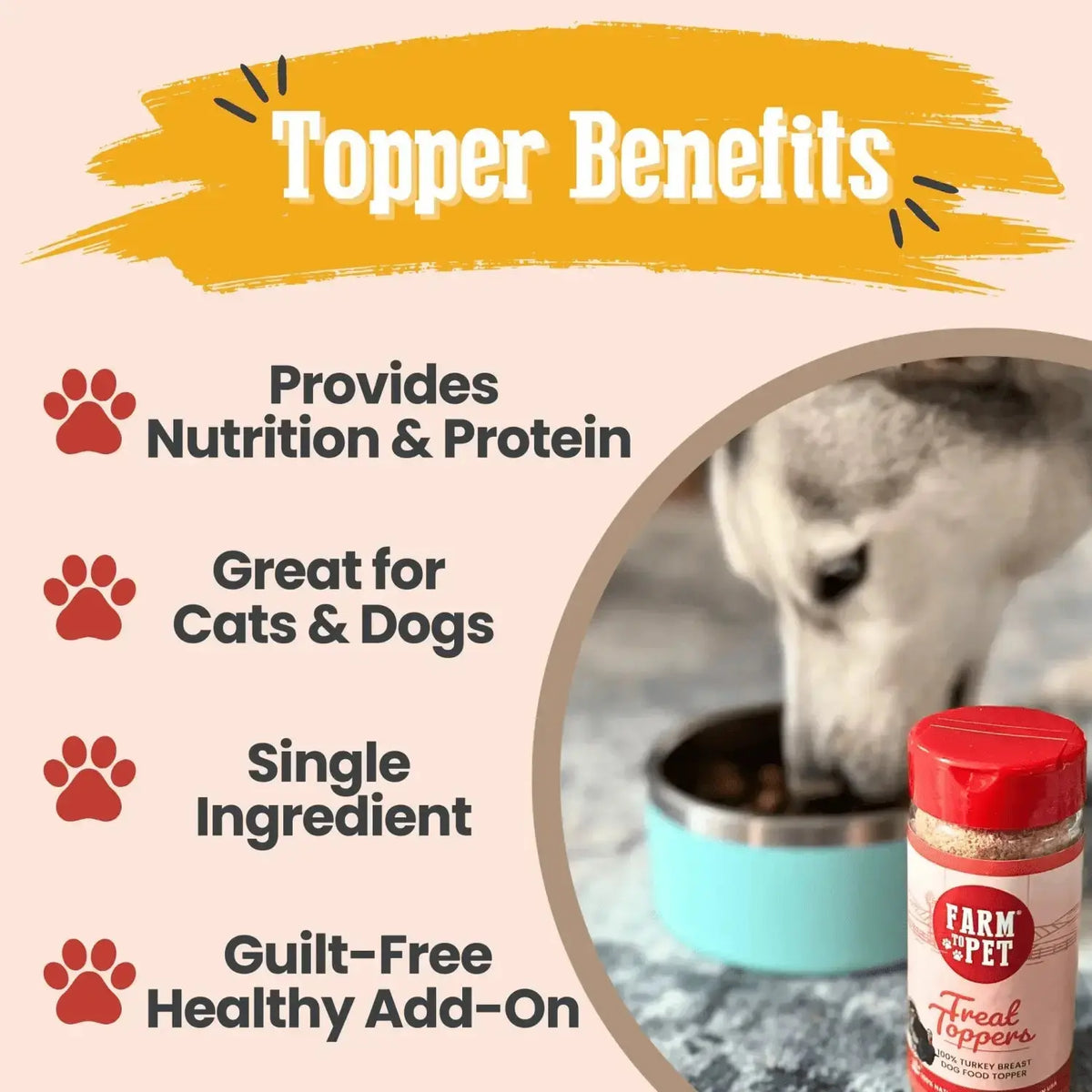 Turkey Dog Food Topper | Healthy Meal Supplement for Dogs - Topper