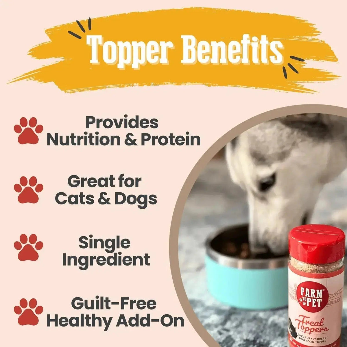 Turkey Dog Food Topper | Healthy Meal Supplement for Dogs - Topper