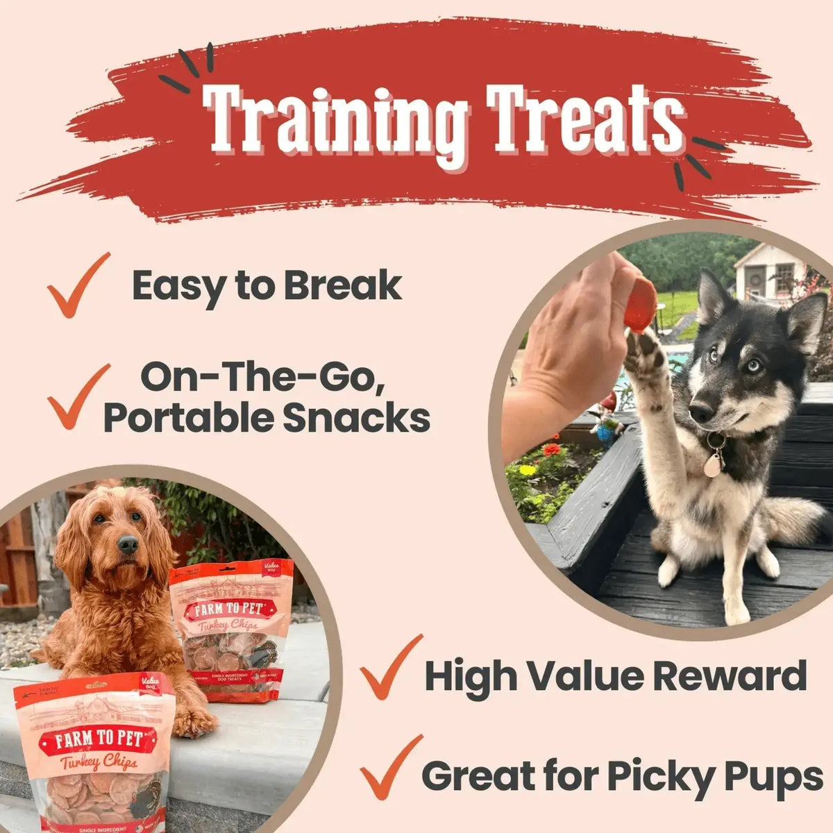 Turkey Dog Treats | All-Natural Single-Ingredient Healthy Dog Treats - Chip