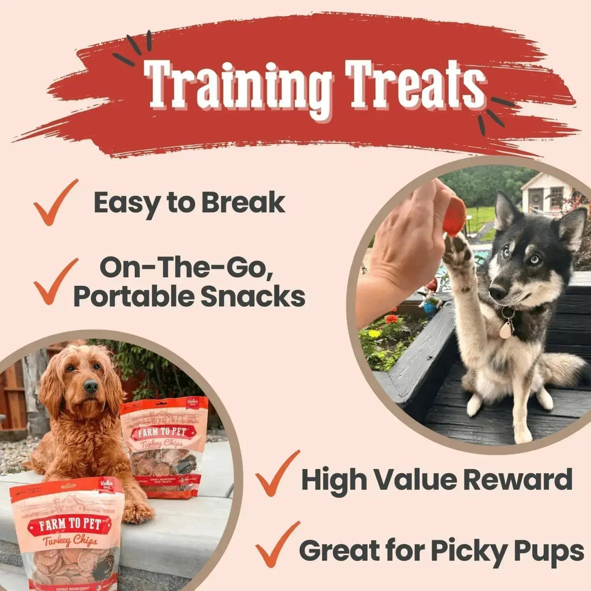 Turkey Dog Treats | All-Natural Single-Ingredient Healthy Dog Treats - Chip