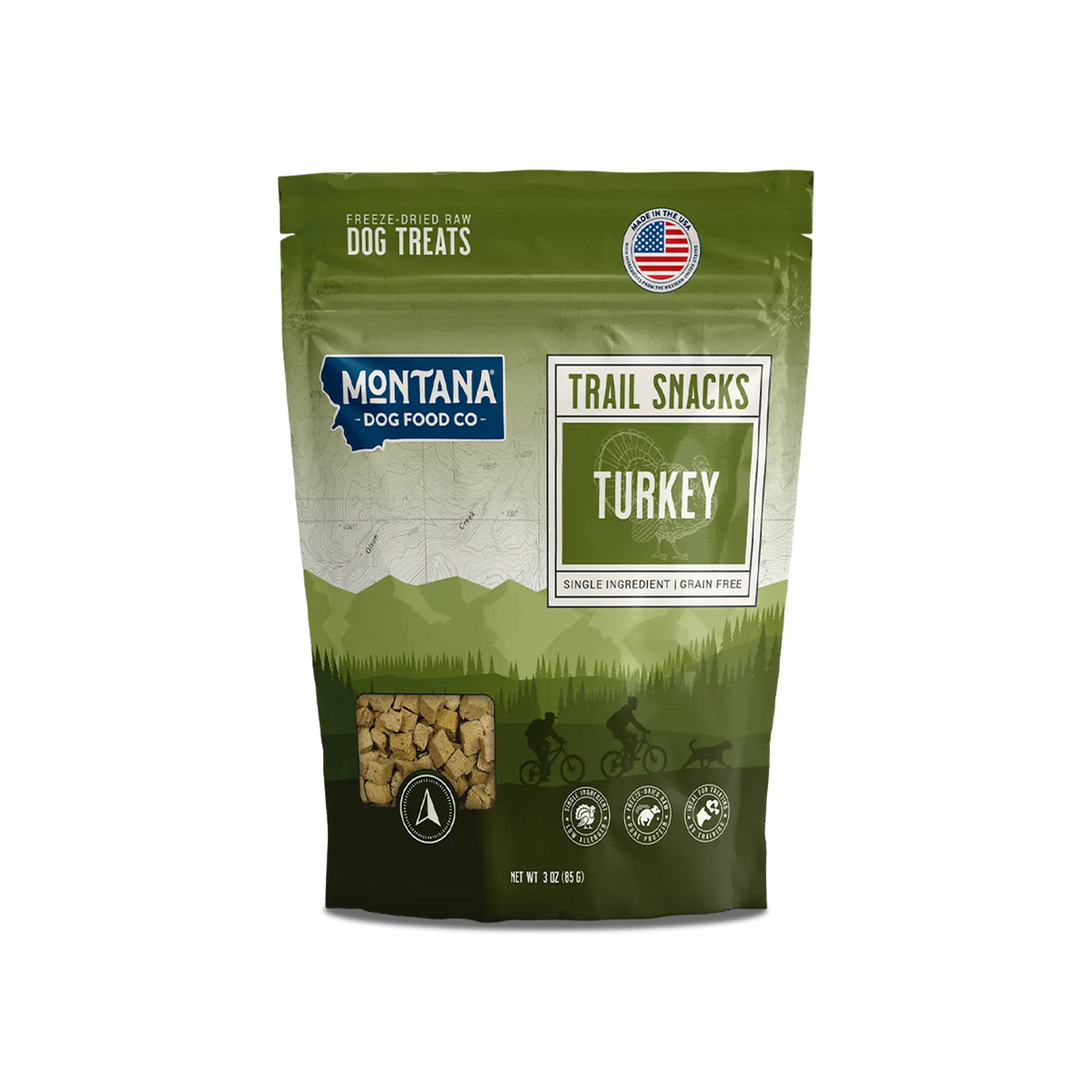 Turkey Heart Freeze-dried Raw Trail Snacks (Treats) for Dogs 3oz Montana Dog Food Co