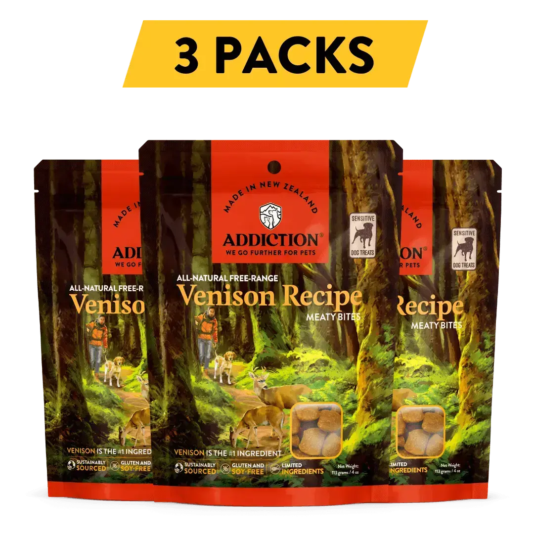 Venison Meaty Bites - Hypoallergenic Dog Treats Addiction Pet Foods USA