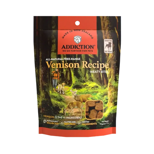 Venison Meaty Bites - Hypoallergenic Dog Treats Addiction Pet Foods USA