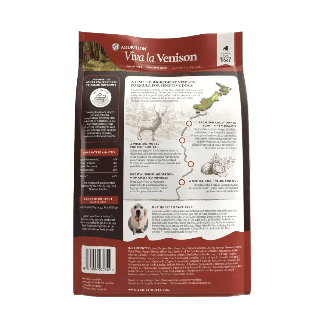 Viva La Venison Dry Dog Food Addiction Pet Foods USA