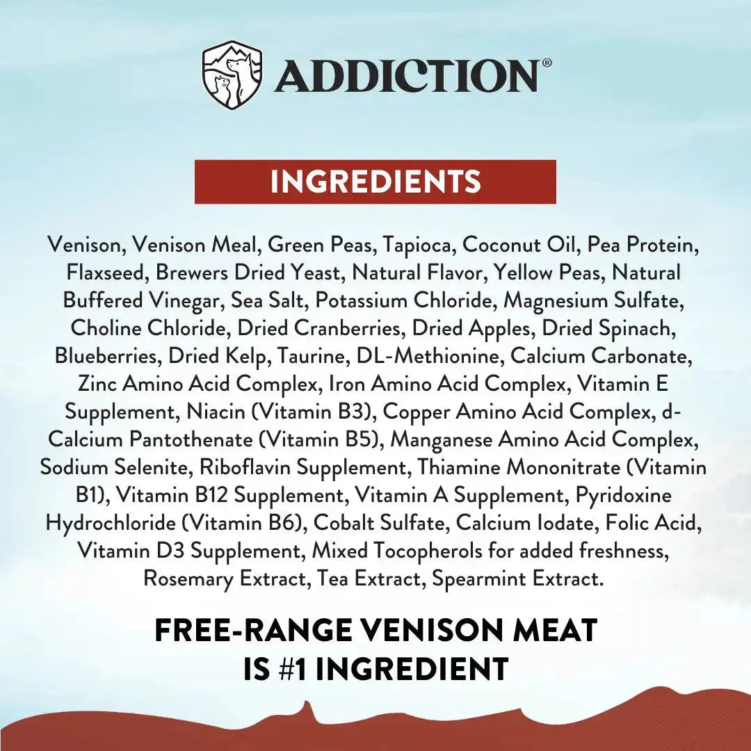 Viva La Venison Dry Dog Food Addiction Pet Foods USA