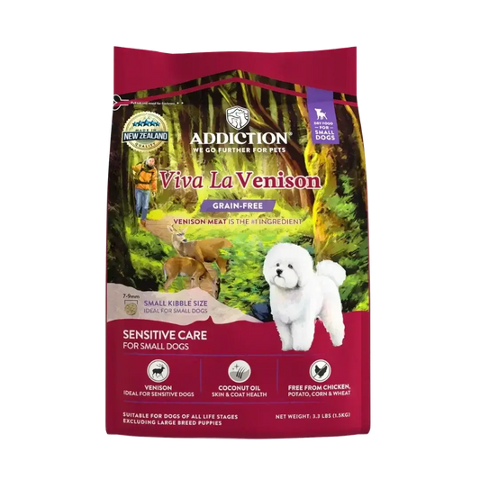 Viva La Venison Grain-free Premium Venison Small Breed Dry Dog Food Addiction Pet Foods USA