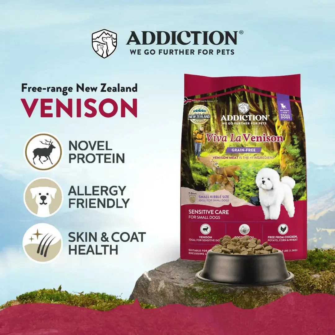 Viva La Venison Grain-free Premium Venison Small Breed Dry Dog Food Addiction Pet Foods USA
