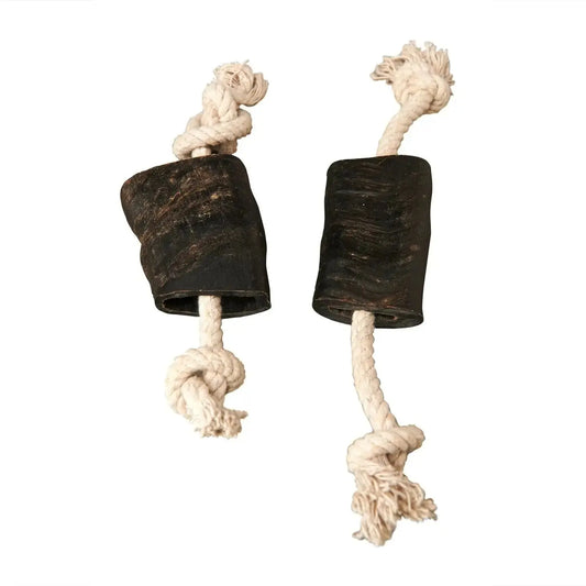Water Buffalo Horn Rope Toy 14’’ Cotton Rope Tug Toy Dog Chews - 2 Count - 10 oz (WSP) - 2 Count - 10oz - Food (treats)