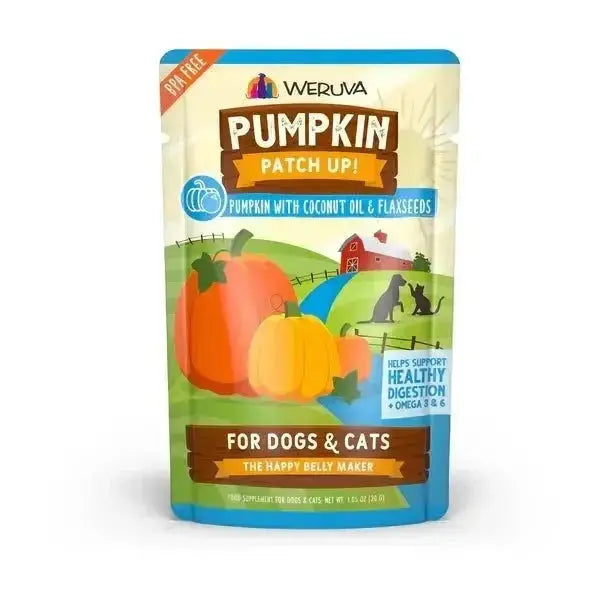 Weruva Pumpkin Patch Up! Pumpkin with Coconut Oil & Flaxseeds Wet Dog & Cat Pouch (1.05oz) - True Pet Market
