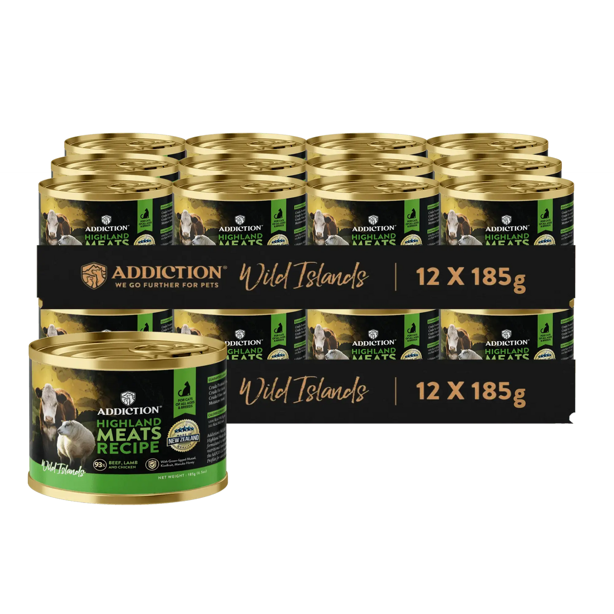 Wild Islands Highland Meats Premium Lamb & Beef Grain-Free Canned Cat Food Addiction Pet Foods USA