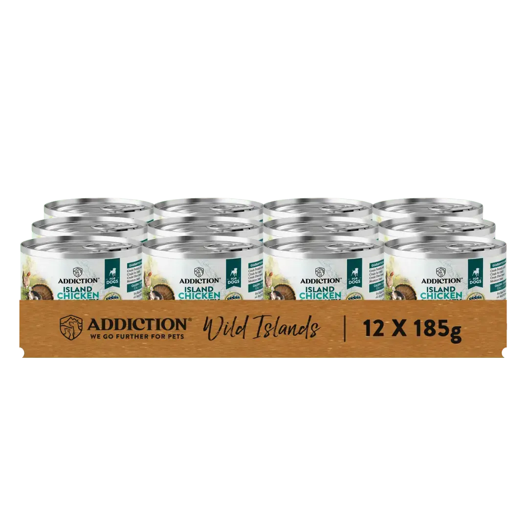 Wild Islands Island Chicken & Turkey Recipe Premium Grain-free Canned Dog Food 185g Addiction Pet Foods USA