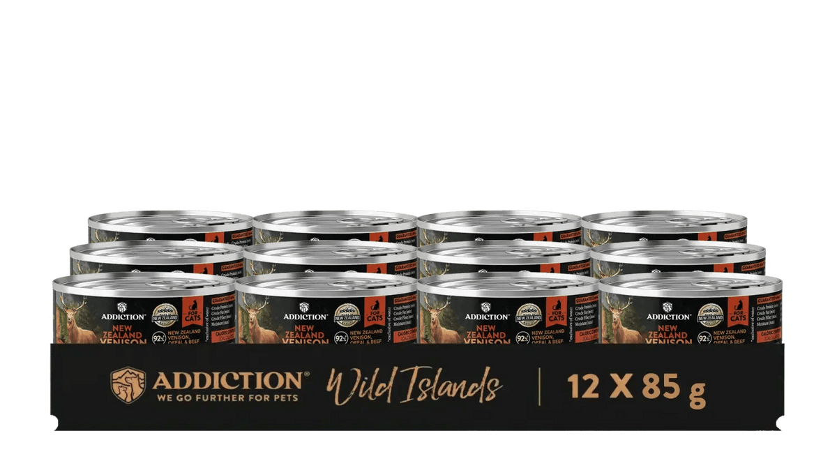 Wild Islands New Zealand Venison Recipe Premium Grain-free Canned Cat Food 85g Addiction Pet Foods USA