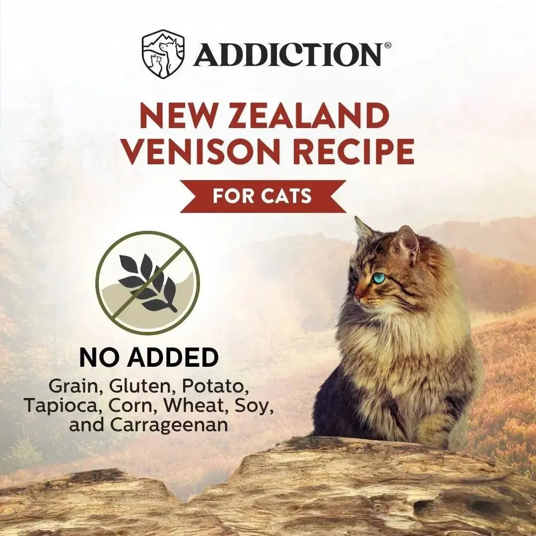 Wild Islands New Zealand Venison Recipe Premium Grain-free Canned Cat Food 85g Addiction Pet Foods USA