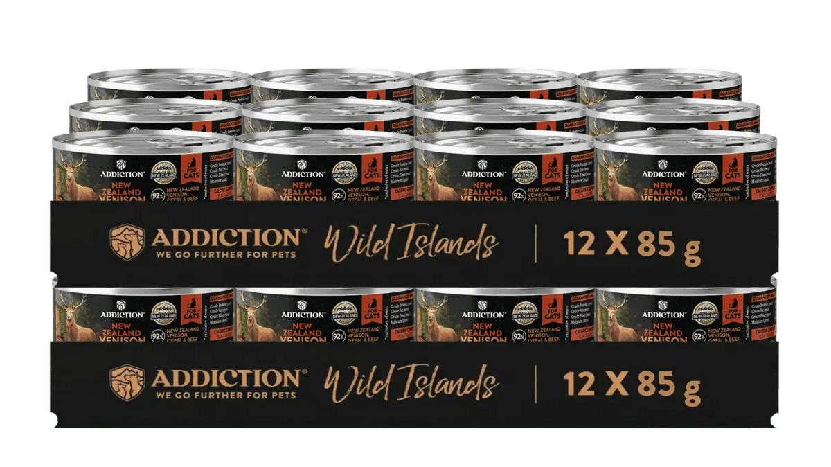 Wild Islands New Zealand Venison Recipe Premium Grain-free Canned Cat Food 85g Addiction Pet Foods USA